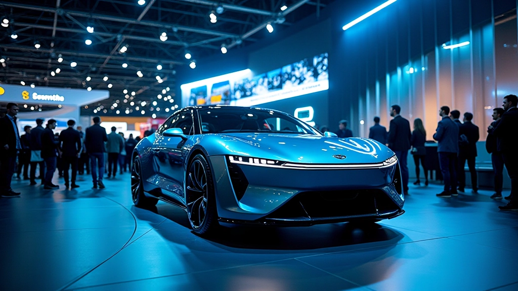 Frankfurtes autoizstādes futūristisks skaņu projekts ar LED efektiem