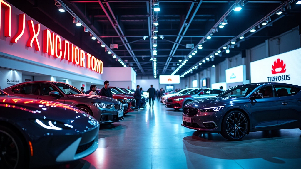 Tokijas autoizstādes japāņu un ārvalstu automobiļu ekrāni